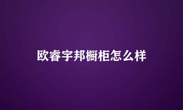 欧睿宇邦橱柜怎么样