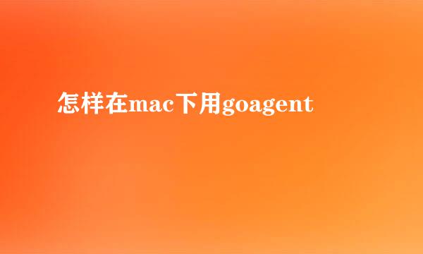 怎样在mac下用goagent