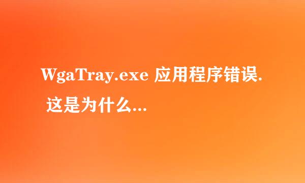 WgaTray.exe 应用程序错误. 这是为什么?!!!求解!!