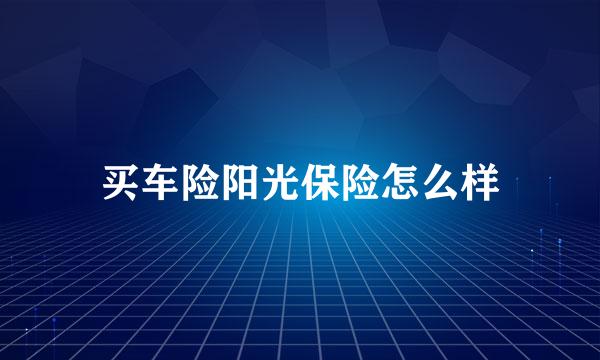 买车险阳光保险怎么样