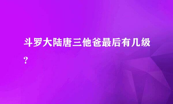 斗罗大陆唐三他爸最后有几级？