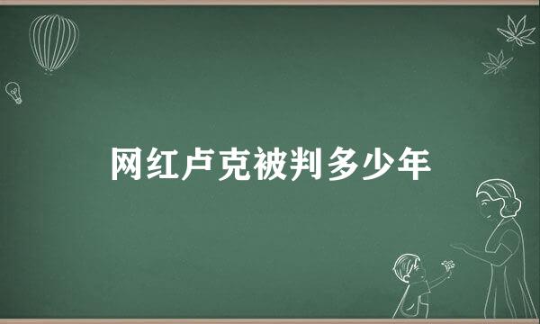 网红卢克被判多少年