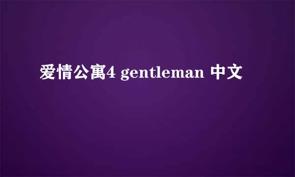 爱情公寓4 gentleman 中文