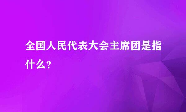 全国人民代表大会主席团是指什么？