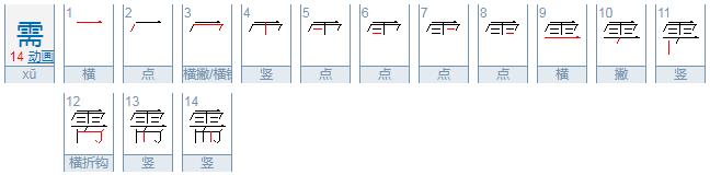 需要的需字怎么写呀