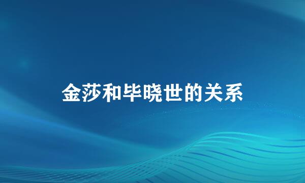 金莎和毕晓世的关系