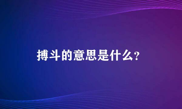 搏斗的意思是什么？