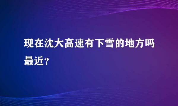 现在沈大高速有下雪的地方吗最近？