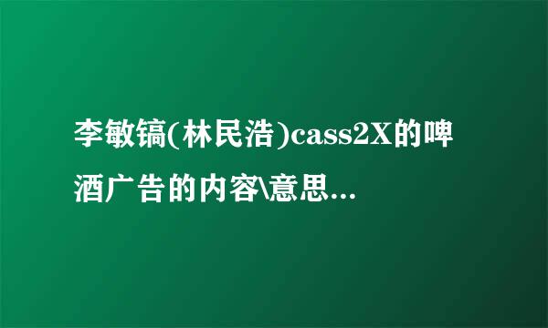 李敏镐(林民浩)cass2X的啤酒广告的内容\意思\含义.