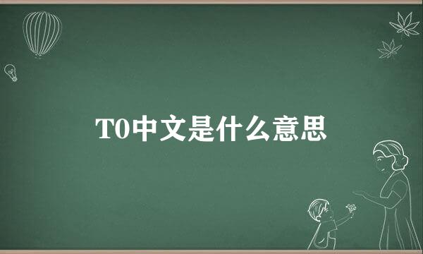 T0中文是什么意思