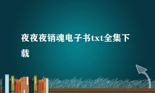 夜夜夜销魂电子书txt全集下载