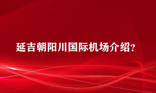 延吉朝阳川国际机场介绍？