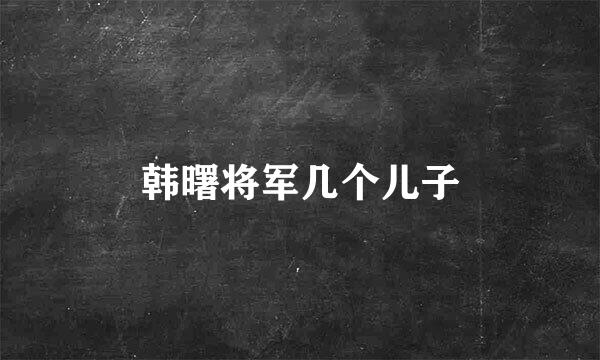 韩曙将军几个儿子