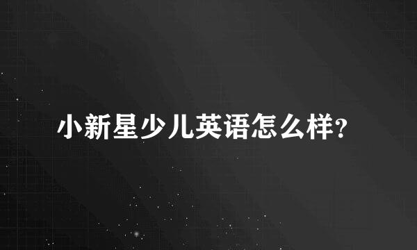 小新星少儿英语怎么样？