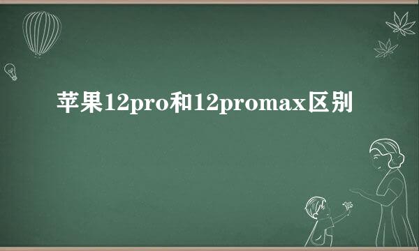 苹果12pro和12promax区别