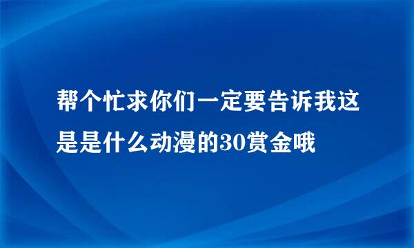 帮个忙求你们一定要告诉我这是是什么动漫的30赏金哦