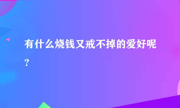 有什么烧钱又戒不掉的爱好呢？