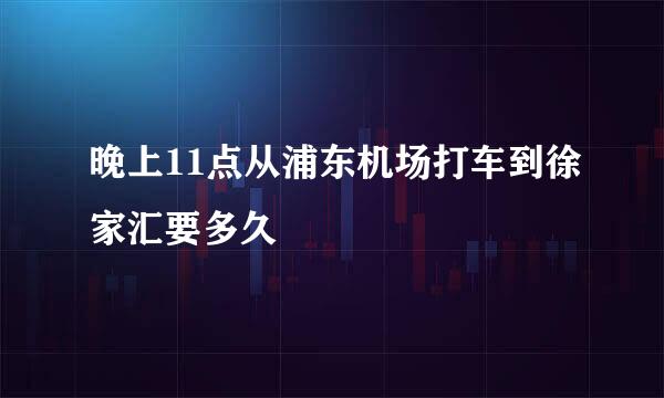 晚上11点从浦东机场打车到徐家汇要多久