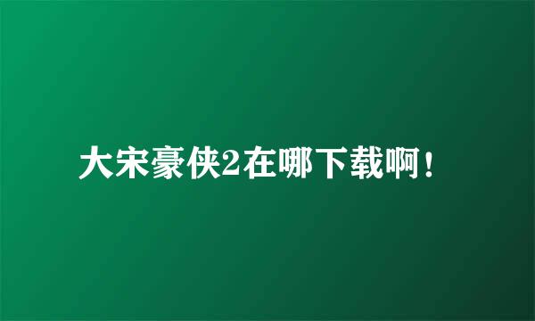 大宋豪侠2在哪下载啊！