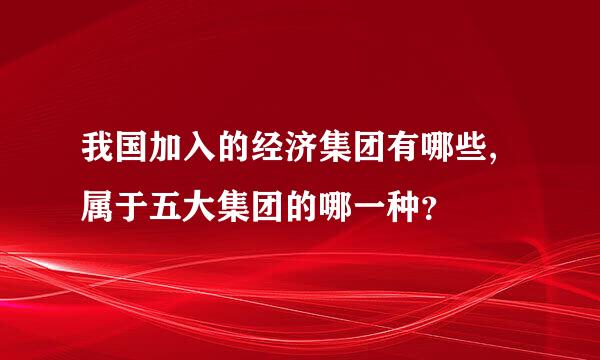 我国加入的经济集团有哪些,属于五大集团的哪一种？