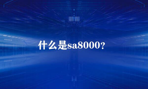 什么是sa8000？