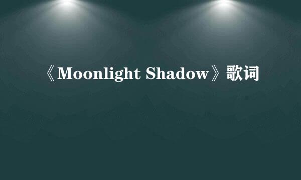 《Moonlight Shadow》歌词