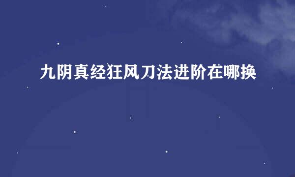 九阴真经狂风刀法进阶在哪换