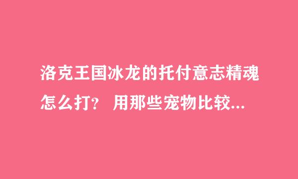 洛克王国冰龙的托付意志精魂怎么打？ 用那些宠物比较好打？ 冰龙多少级