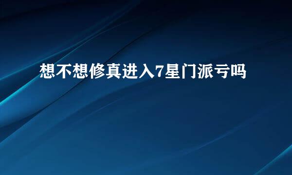 想不想修真进入7星门派亏吗