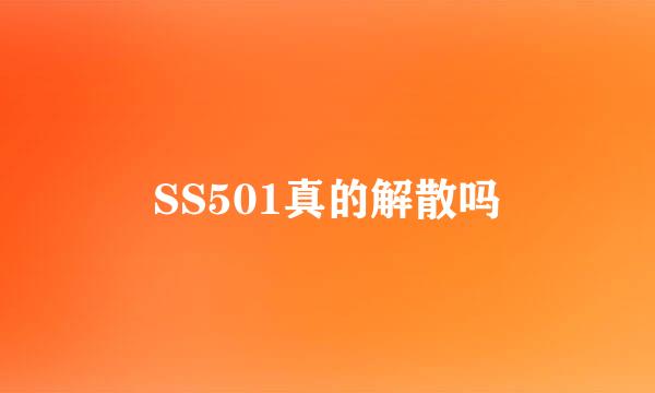 SS501真的解散吗