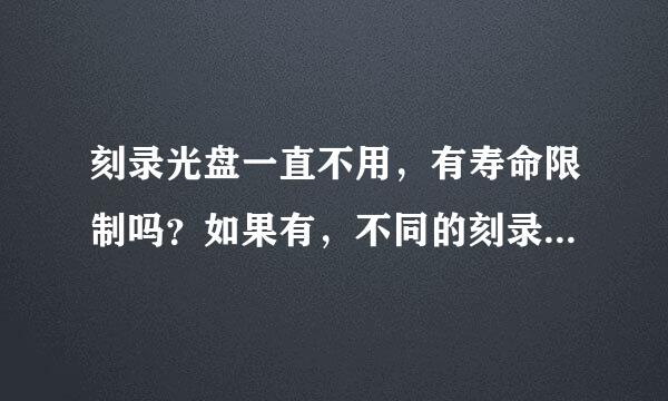 刻录光盘一直不用，有寿命限制吗？如果有，不同的刻录盘寿命是多少？