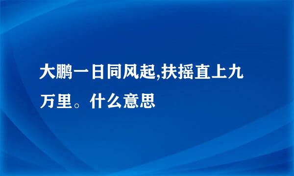 大鹏一日同风起,扶摇直上九万里。什么意思