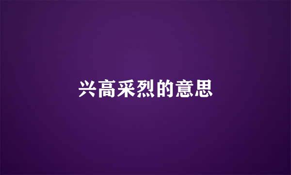 兴高采烈的意思