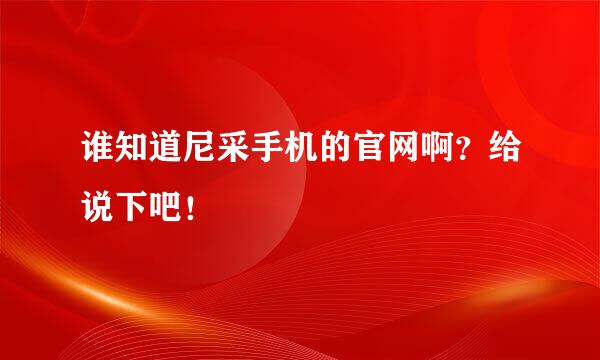 谁知道尼采手机的官网啊？给说下吧！