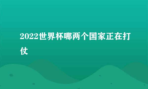 2022世界杯哪两个国家正在打仗