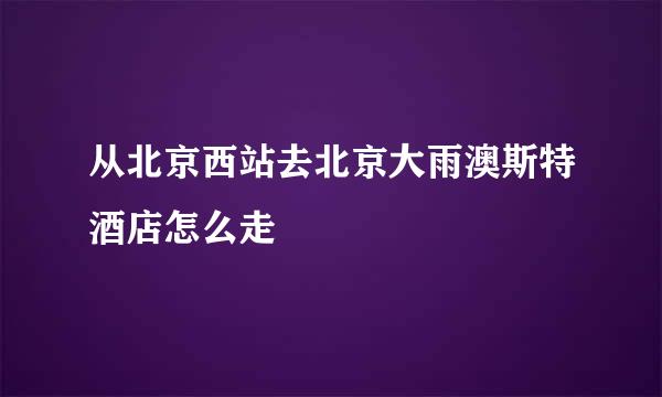 从北京西站去北京大雨澳斯特酒店怎么走