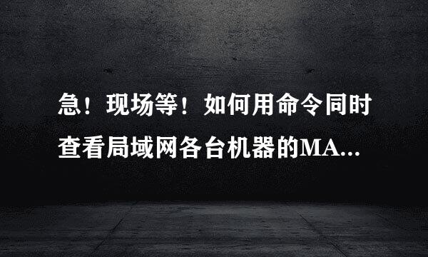 急！现场等！如何用命令同时查看局域网各台机器的MAC地址，然后保存在一个文本文档中！