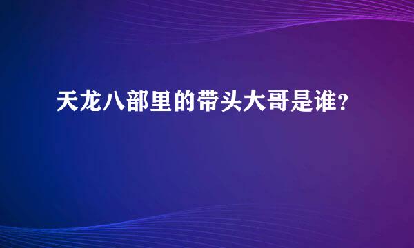 天龙八部里的带头大哥是谁？