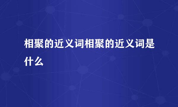 相聚的近义词相聚的近义词是什么