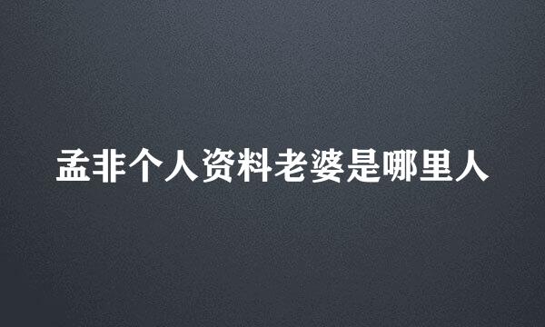 孟非个人资料老婆是哪里人