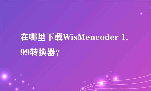 在哪里下载WisMencoder 1.99转换器？