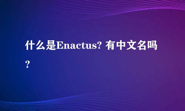 什么是Enactus? 有中文名吗？