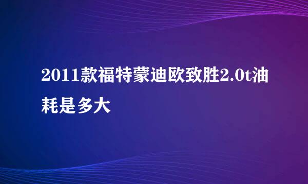 2011款福特蒙迪欧致胜2.0t油耗是多大