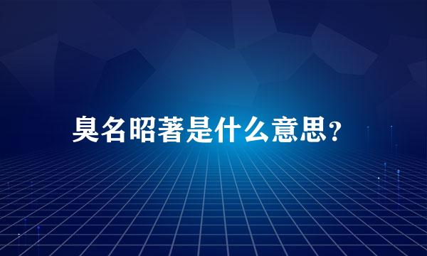 臭名昭著是什么意思？