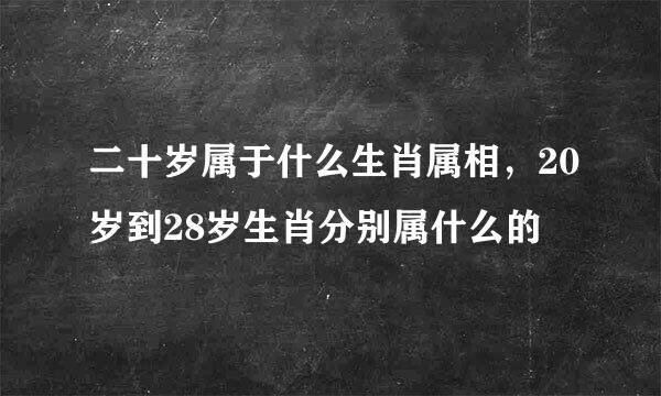 二十岁属于什么生肖属相，20岁到28岁生肖分别属什么的