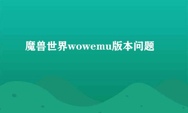 魔兽世界wowemu版本问题