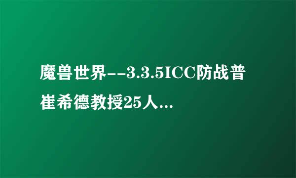 魔兽世界--3.3.5ICC防战普崔希德教授25人英雄模式心得