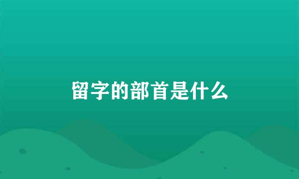 留字的部首是什么