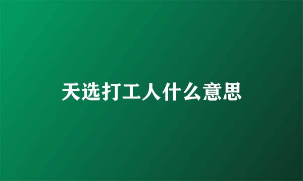 天选打工人什么意思