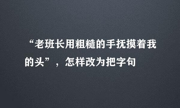 “老班长用粗糙的手抚摸着我的头”，怎样改为把字句